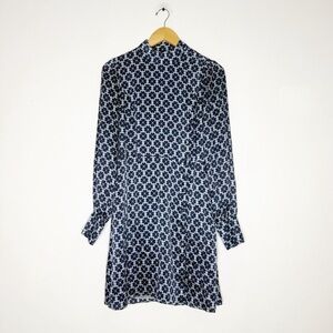 Kate Spade New York Collection Spade Flower Silk Dress Blue Print Size 8